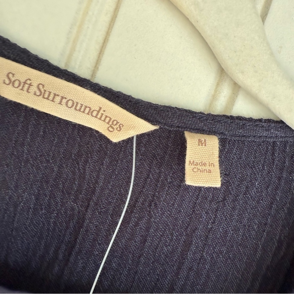 Soft Surroundings Size M Oceo Gauze Tank and Topper Set in Navy Blue NEW! - Picture 11 of 16